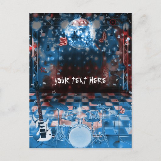 ロックスター誕生日ミュージカルダンスパーティーありがとう ポストカード (正面)
