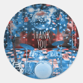 ロックスター誕生日ミュージカルダンスパーティーの好意 ラウンドシール