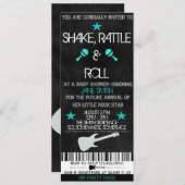 ロックスター赤ちゃんシャワー 招待状 (正面/裏面)