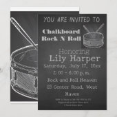 ロックスター赤ちゃんシャワー 招待状 (正面/裏面)