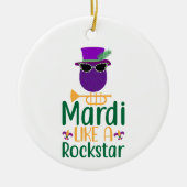 ロックスター風タイポグラフィー 名前入りデザイン Mardi セラミックオーナメント (正面)