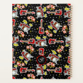 ロックスター10代のスピリットドラムがギターをレッドブラックにセット プランナー手帳 (裏面)