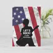 ロックスター ギター グランジ 誕生日パーティー 招待状 (スタンド正面)