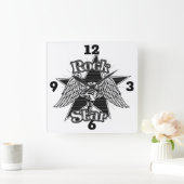 ロックスター スクエア壁時計 (ホーム)