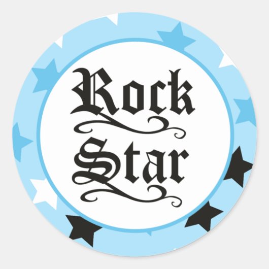 ロックスター(青)封筒用シール/トップパー20 ラウンドシール (正面)