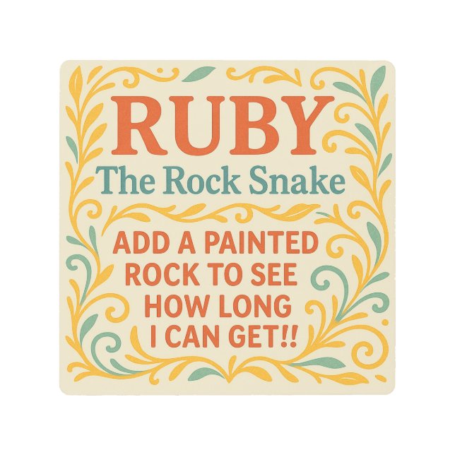 ロックスネークヤード標識 メタルプリント (正面)