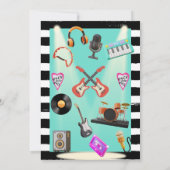 ロックスペインのンロールティール(緑がかった色)ツインツインズベビーシャワー 招待状 (裏面)