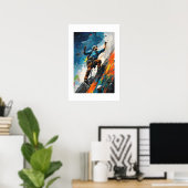 ロックスポーツ登山ウォールクライマーポス絵を描ター ポスター (ホームオフィス)