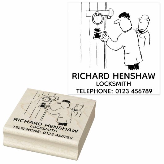 ロックスミスが教会の扉の鍵を開ける ラバースタンプ