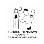 ロックスミスが教会の扉の鍵を開ける ラバースタンプ (インプリント)