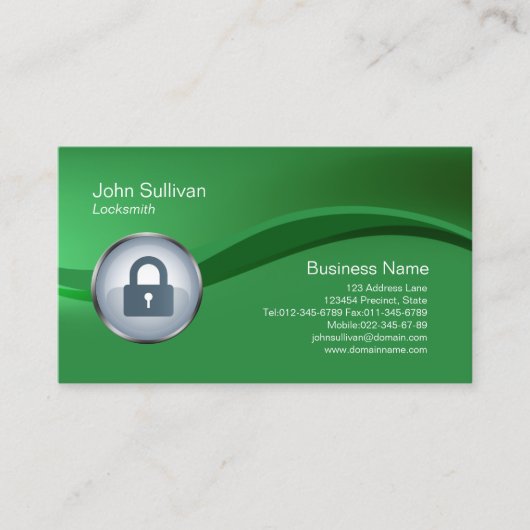 ロックスミスの名刺の南京錠アイコン 名刺 (正面)