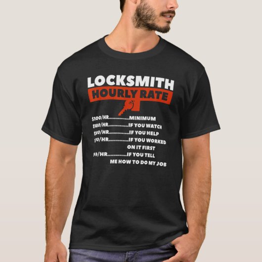 ロックスミスの時間料金ロックLocksmiths Tシャツ (正面)