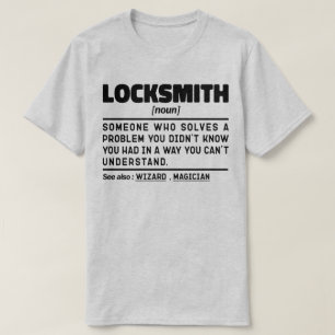 ロックスミス名詞認定ロックリペアラー技術者 Tシャツ