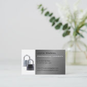 ロックスモダンミス・ビジネス・カード、スチール・パドロック 名刺 (スタンド正面)