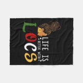 ロックズガールドレッドロック黒人女性の方が良い フリースブランケット (正面(横))