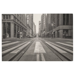 ロックダウン中の都市 メタルプリント