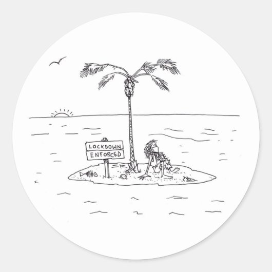 ロックダウン強制大型丸型ステッカー ラウンドシール (正面)
