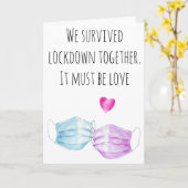 ロックダウン我々生き延びは検疫を愛 カード (黄色い花)