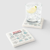 ロックダウン検疫2020活動の記念 ストーンコースター (横)