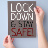 ロックダウン&ステイ安全ポスター チラシ (手)