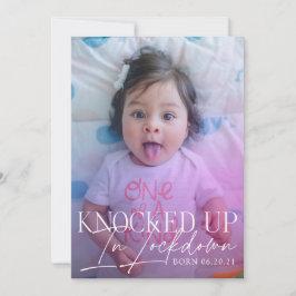 ロックダウンCOVIDの誕生発表でノックアップ 案内状