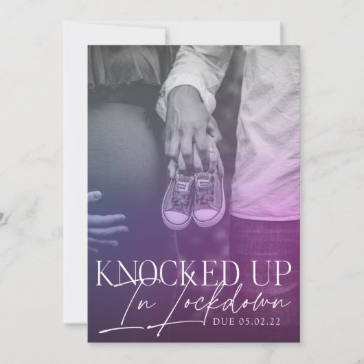 ロックダウンCOVIDの誕生発表でノックアップ 案内状 (正面)
