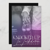 ロックダウンCOVIDの誕生発表でノックアップ 案内状 (正面/裏面)