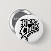 ロックチックはっきりした – 白黒タイポグラフィ 缶バッジ (正面&裏面)