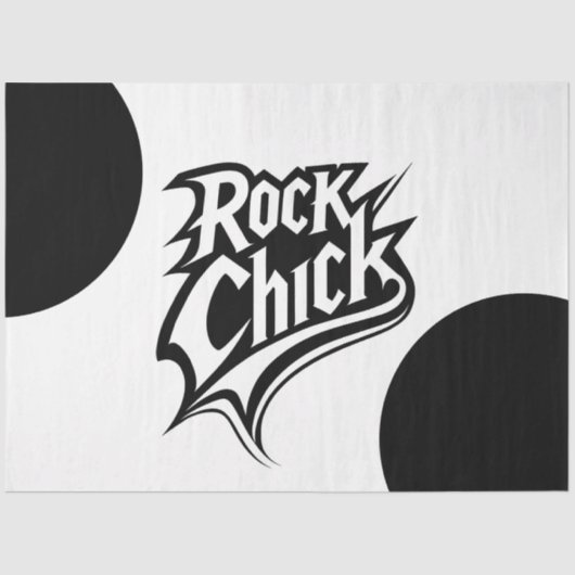 ロックチックはっきりした – 白黒タイポグラフィ 薄葉紙 (正面)