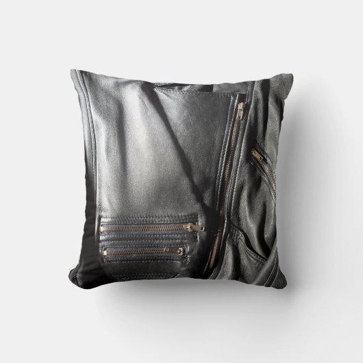 ロックチックブラックバイクもしくは自転車に乗る人ジャケット写真 クッション (正面)