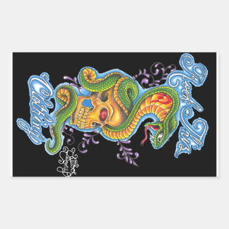 ロックティズアパレル&タトゥートニースカル&スネーク 長方形シール