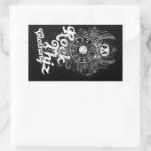 ロックティズ服のシールスカル&ナンバーズ#2 長方形シール (バッグ)