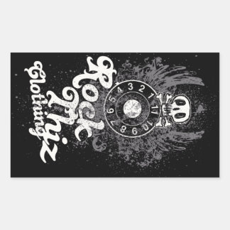 ロックティズ服のシールスカル&ナンバーズ#2 長方形シール