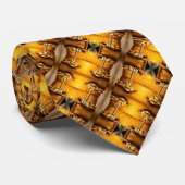 ロックテイド金ゴールドサテンタータンチェック ネクタイ (ロール)