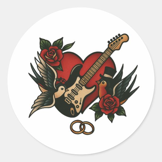 ロックテーマ結婚の静止 – ステッカー (正面)