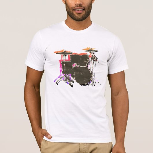 ロックドラマー用ドラムスTシャツ Tシャツ (正面)