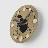 ロックドラマー転がドラムキットシンバルミュージシャン ラウンド壁時計 (傾斜)