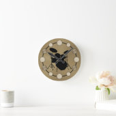 ロックドラマー転がドラムキットシンバルミュージシャン ラウンド壁時計 (ホーム)