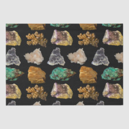 ロックハウンドの岩と鉱物の写真パターン 薄葉紙