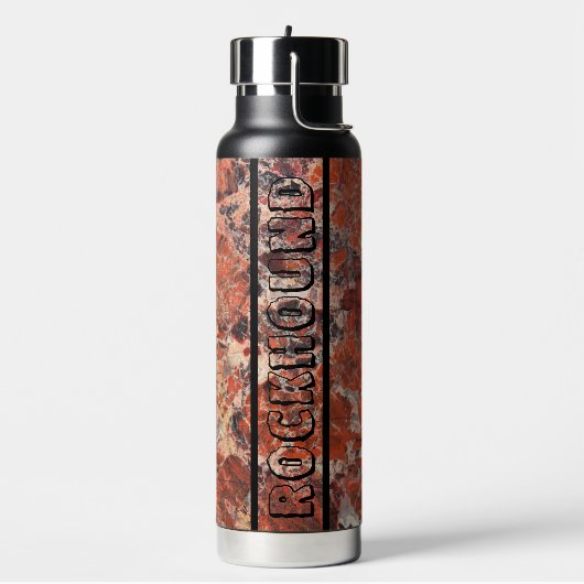 ロックハウンドオレンジジャスパーストーンパターン ウォーターボトル (左面)