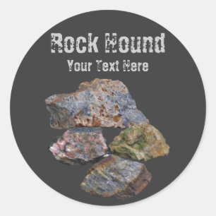 ロックハウンドミネラルコレクターおもしろいステッカー ラウンドシール
