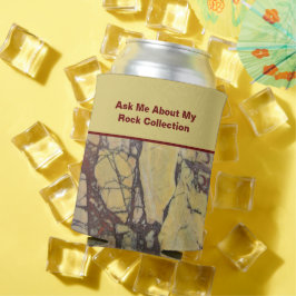 ロックハウンドユーモア黄赤石地質学ミネラル 缶クーラー