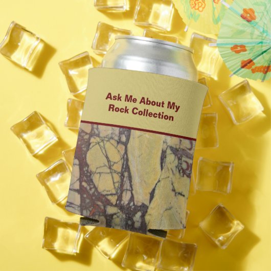 ロックハウンドユーモア黄赤石地質学ミネラル 缶クーラー (インサイチュ 夏)