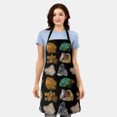 ロックハウンド鉱物自然写真パターン エプロン (着用した状態)