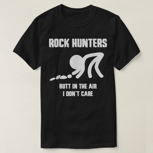 ロックハンターズお尻インザエアアイ気にアおもしろいップ Tシャツ (デザイン正面)