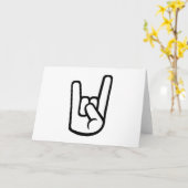 ロックハンド記号 カード (黄色い花)