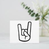 ロックハンド記号 ポストカード (スタンド正面)