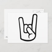 ロックハンド記号 ポストカード (正面/裏面)