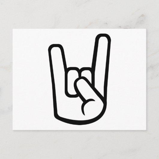 ロックハンド記号 ポストカード (正面)