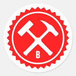 ロックハンマーバッジ(独身のイニシャル) ラウンドシール